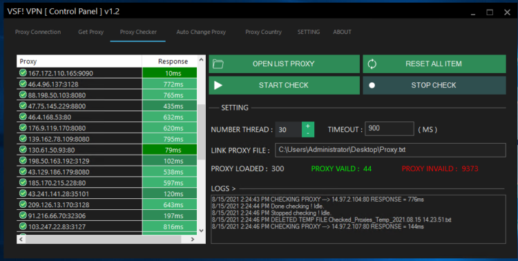 VSF! VPN Proxy Tool – Phần mềm Get Proxy và tự động đổi Proxy cho Windows